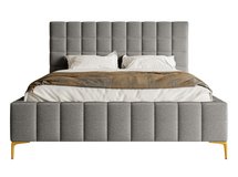 Upholstered bed 180x200 cm Szejlo with container, metal frame Raven 07 chenille