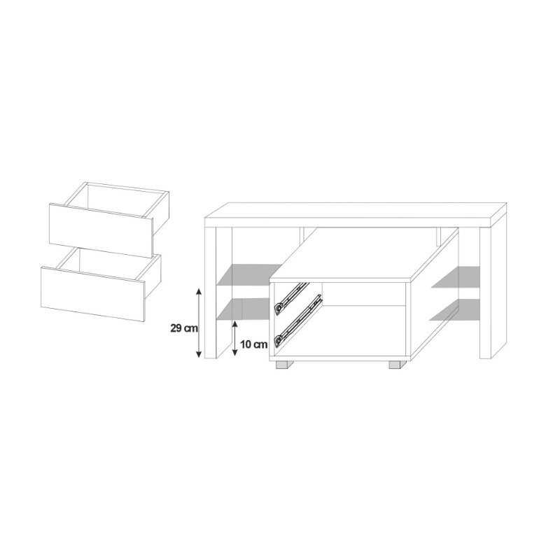 Nesli TV Cabinet (Colour: White / Grey, Colour: Non)