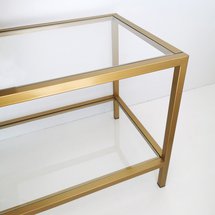 Bassoca glass TV cabinet with gold frame 130 cm