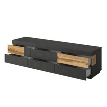 Galaka TV cabinet with six drawers (Matera / Matera / Wotan Oak)