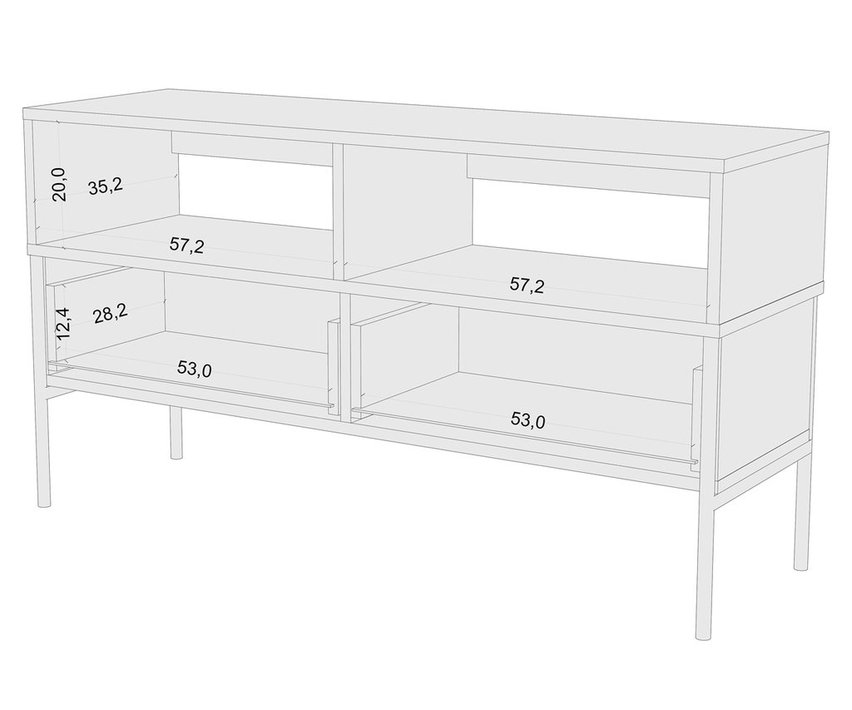 Meuble RTV Lesari, bleu marine et rose