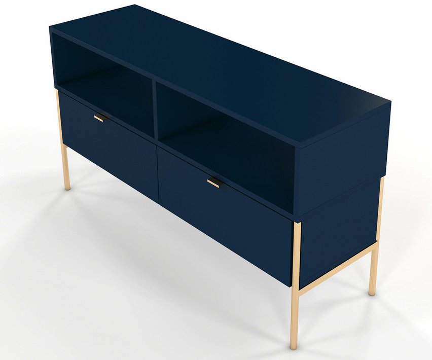 Meuble RTV Lesari, bleu marine et rose