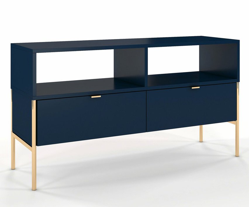 Meuble RTV Lesari, bleu marine et rose