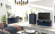 Meuble RTV Lesari, bleu marine et rose