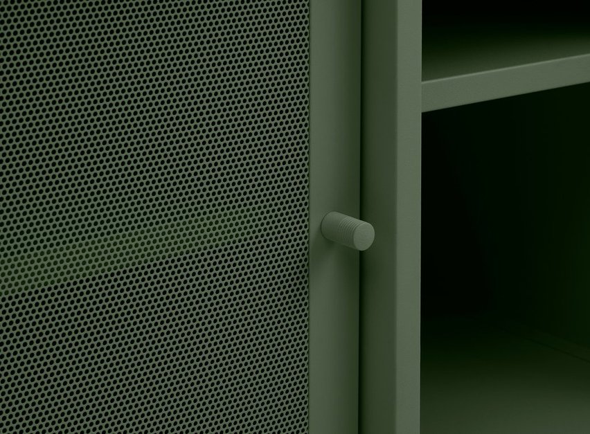 Sonaves TV cabinet 160 cm metal with sliding doors dark green