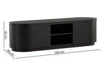 TV cabinet Vulnutter 160 cm black oak/slats