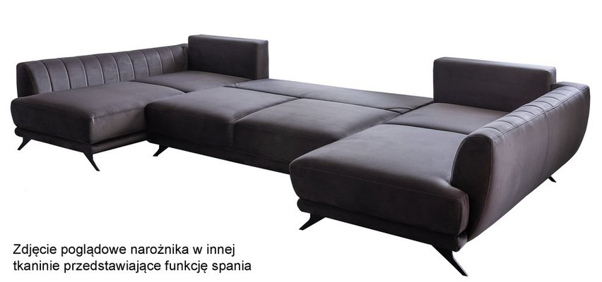 Elperal U-shaped corner sofa bed with storage (Fabric: Nube 40)