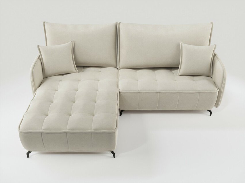 Corner sofa with sleeping function Arandes L-shaped with container Castel 03 easy-cleaning velvet left-hand side