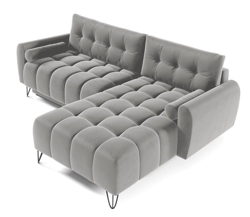 Corner sofa with sleeping function Minna L-shaped Amon 09 with container hydrophobic velvet universal