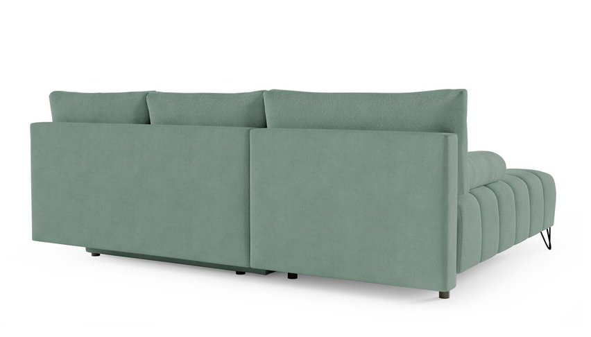 Bareli L-shaped Amon 27 corner sofa bed with storage, hydrophobic velvet, left-hand side