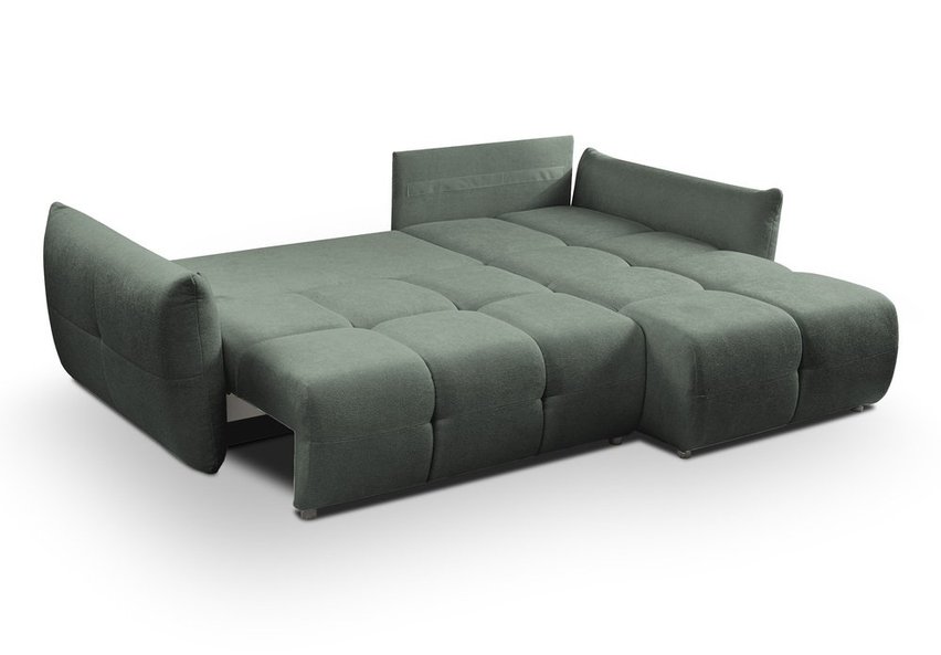 Mollete L-shaped corner sofa with sleeping function with Sicuro 05 universal chenille container