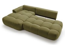 Ombo L-shaped corner sofa with sleeping function with container Salvador 08, hydrophobic velvet, left-hand side