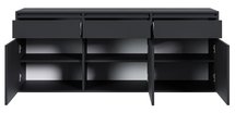 Evo three-door chest of drawers, hanging, 154 cm, black