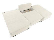 Moduliano U-shaped corner sofa with sleeping function with storage, universal cream corduroy