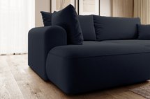 Ovo II L-shaped corner sofa with sleeping function Castel 79 with side and container, easy-to-clean velvet, left-hand