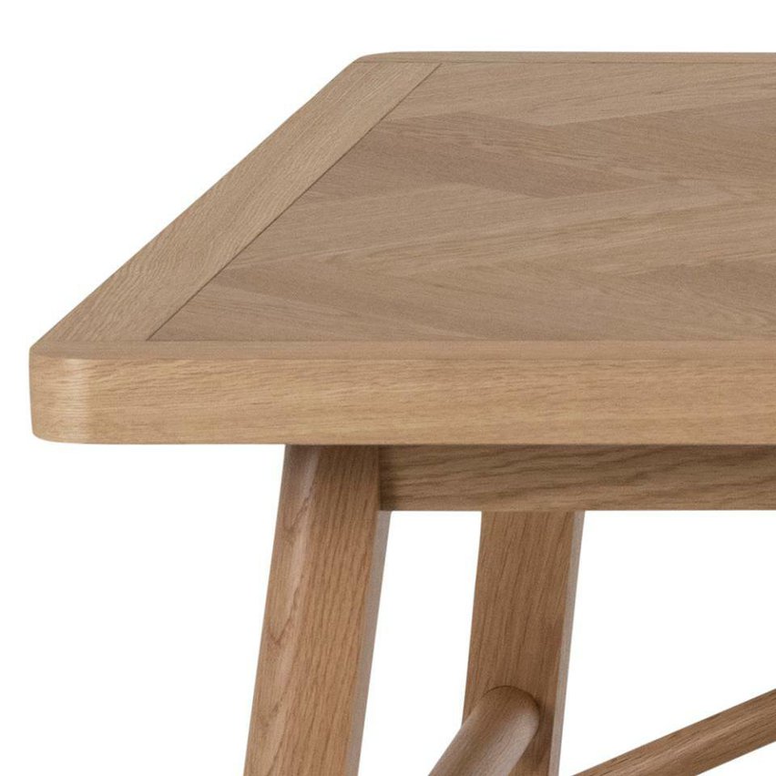 Siraca rectangular table, herringbone top, oak color, 200x100