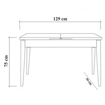 Elioused dining table 129-163x80 cm walnut