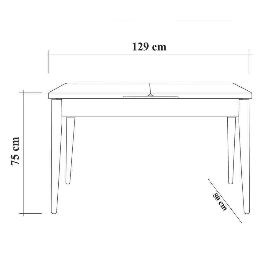 Elioused dining table 129-163x80 cm walnut