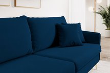 Volio three-seater sofa, hydrophobic velvet, gold legs