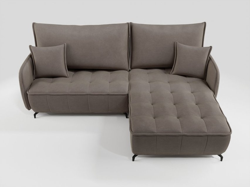 Corner sofa with sleeping function Arandes L-shaped with container Salvador 03 hydrophobic velvet right-hand side