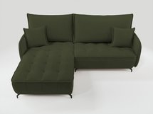 Corner sofa with sleeping function Arandes L-shaped with container Castel 39 easy-cleaning velvet left-hand side