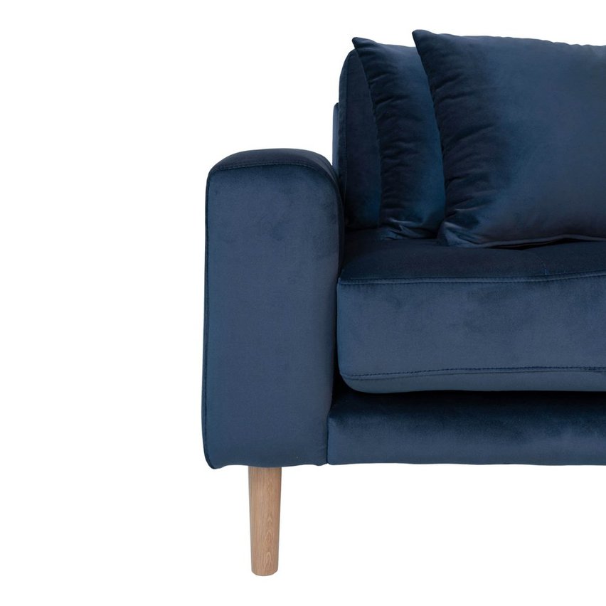 Corner sofa Dagmarri navy blue velvet right side