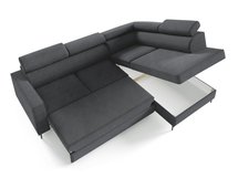 Vero L-shaped corner sofa with sleeping function with Neve 97 container, braided, right-hand side