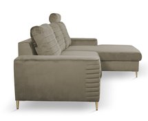 Buram L-shaped corner sofa bed with storage (Fabric: Velluto 03, Side: Right)