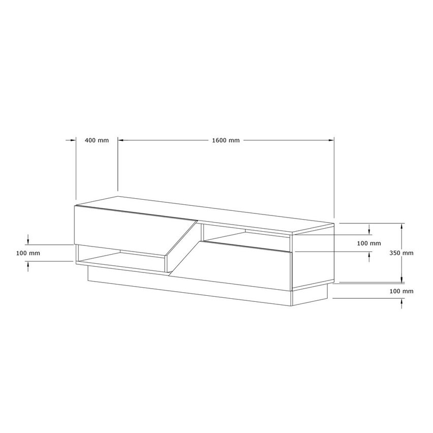 Kezzo TV cabinet 160 cm walnut/white