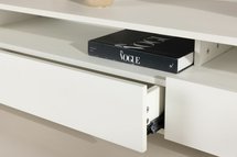 Dimman TV cabinet 180x40 cm white on black legs