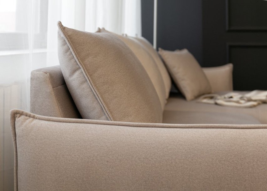 Corner sofa with sleeping function Cambiano L-shaped with container, right side