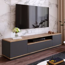 Siphy TV cabinet 44.5x180 cm anthracite/atlantic pine