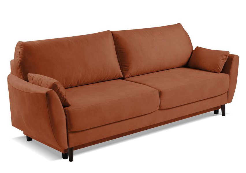 Toivola three-seater sofa with storage, copper velvet, hydrophobic