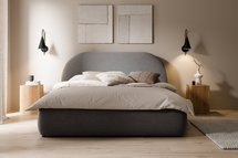 Upholstered bed 160x200 cm Ovo with Castel 93 storage, metal frame, gas lift, easy-to-clean velvet