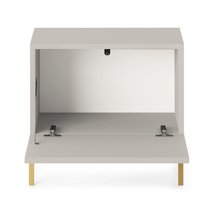 Lammelo gray beige bedside table with golden legs