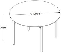 Savona dining table round top 120 cm black