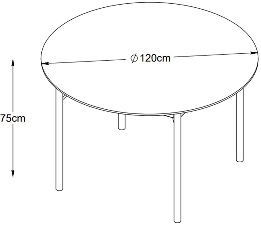 Savona dining table round top 120 cm black