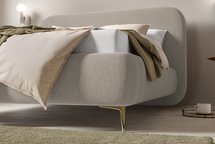 Upholstered bed 160x200 cm Monno Castel 15 metal frame easy-to-clean velvet legs gold