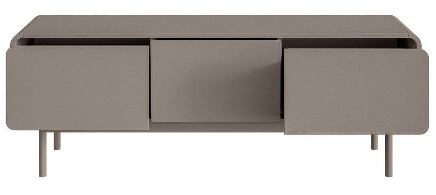 TV cabinet Oro 154 cm with three drawers on legs dark beige