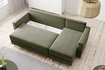 Corner sofa with sleeping function Indeally L-shaped with container universal Kronos 46 velour