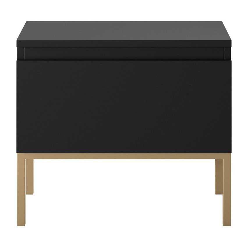 Bemmi black bedside table with gold legs