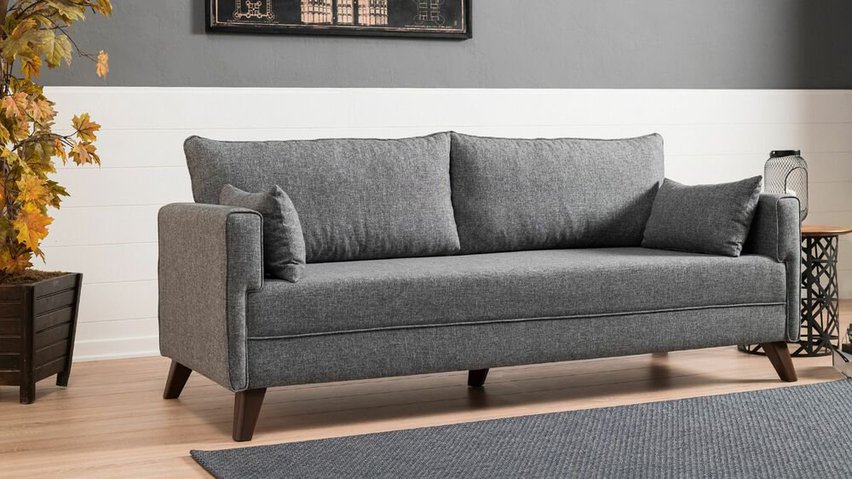 Ratous three-seater sofa bed, grey