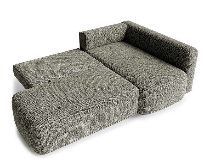 Corner sofa with sleeping function Halme Coco 92 L-shaped with side and container hydrophobic braid right-hand side