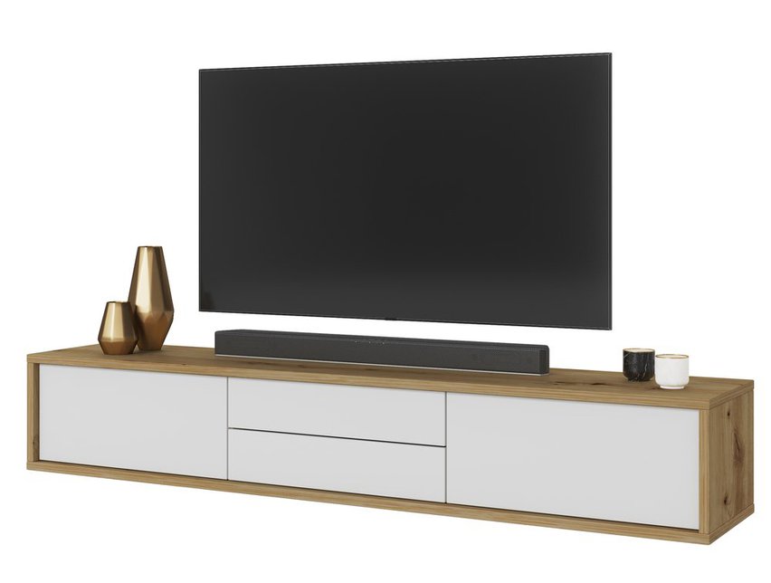 Moddern TV cabinet 180 cm with drawers and hanging option artisan oak/white