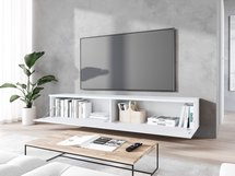 TV cabinet Kane 180 cm white herringbone