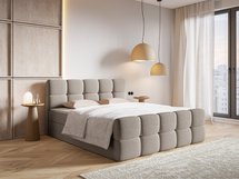 Continental bed 140x200 cm Cloudy with containers and topper Legend 03 boucle