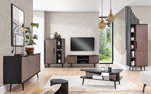 TV Cabinet Rinnili 150 cm Black Graphite/Captains Deck