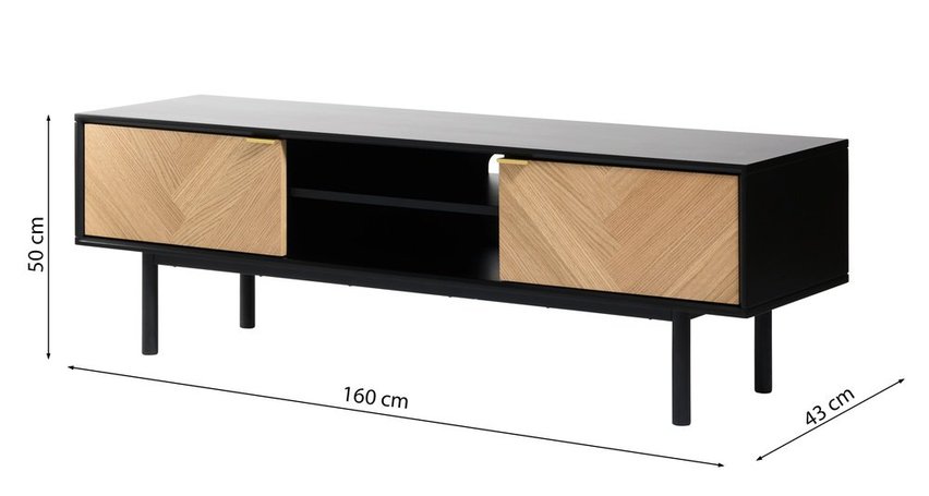 Frieve TV cabinet 160 cm herringbone oak