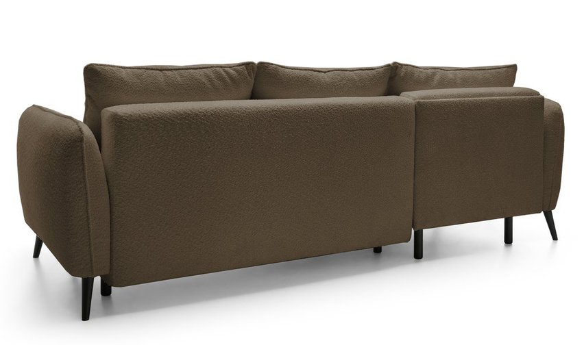 Eliano L-shaped corner sofa with sleeping function with Catch Me 03 boucle container, left-hand