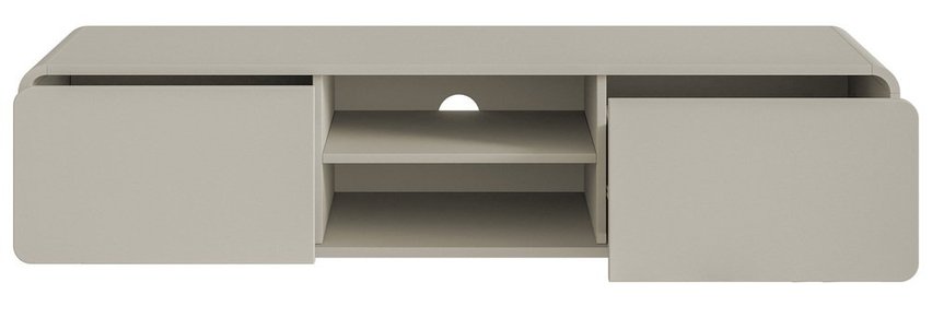 TV cabinet Oro 154 cm with two drawers and a niche, hanging, gray beige